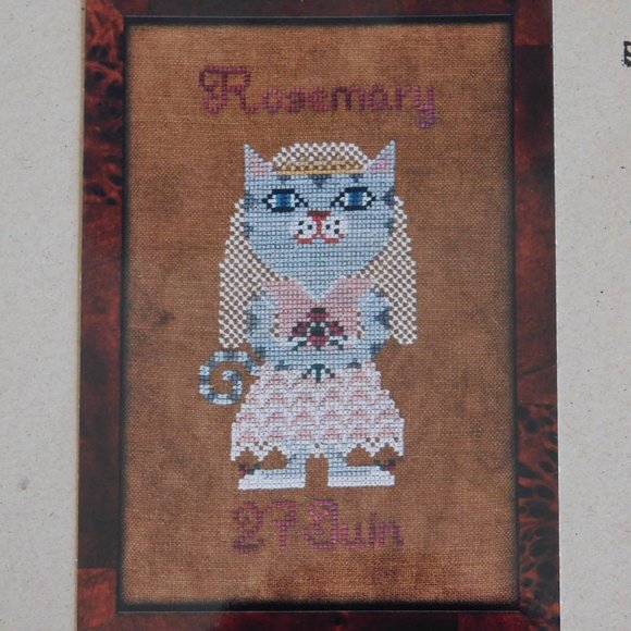 Birds of a Feather June Birthday Cat series cross stitch chart prim Juin pattern - Picture 11 of 11